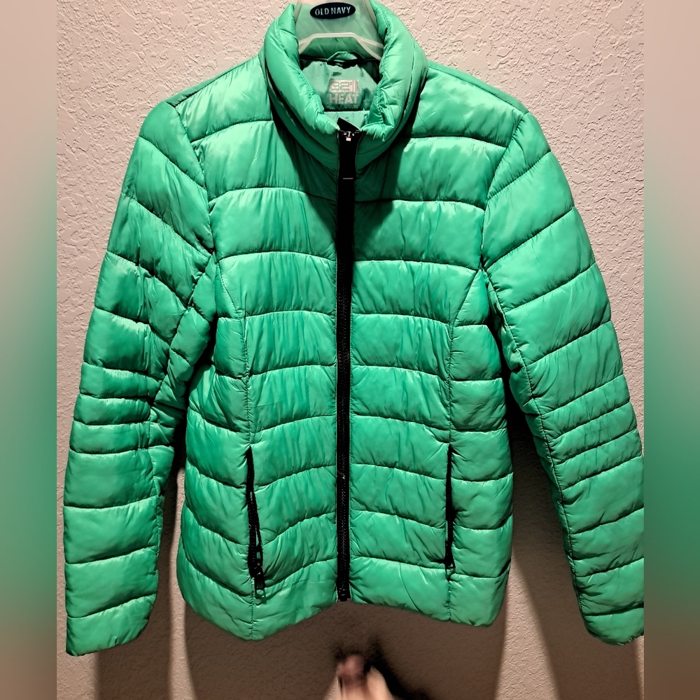 32 degrees bright green puffer jacket